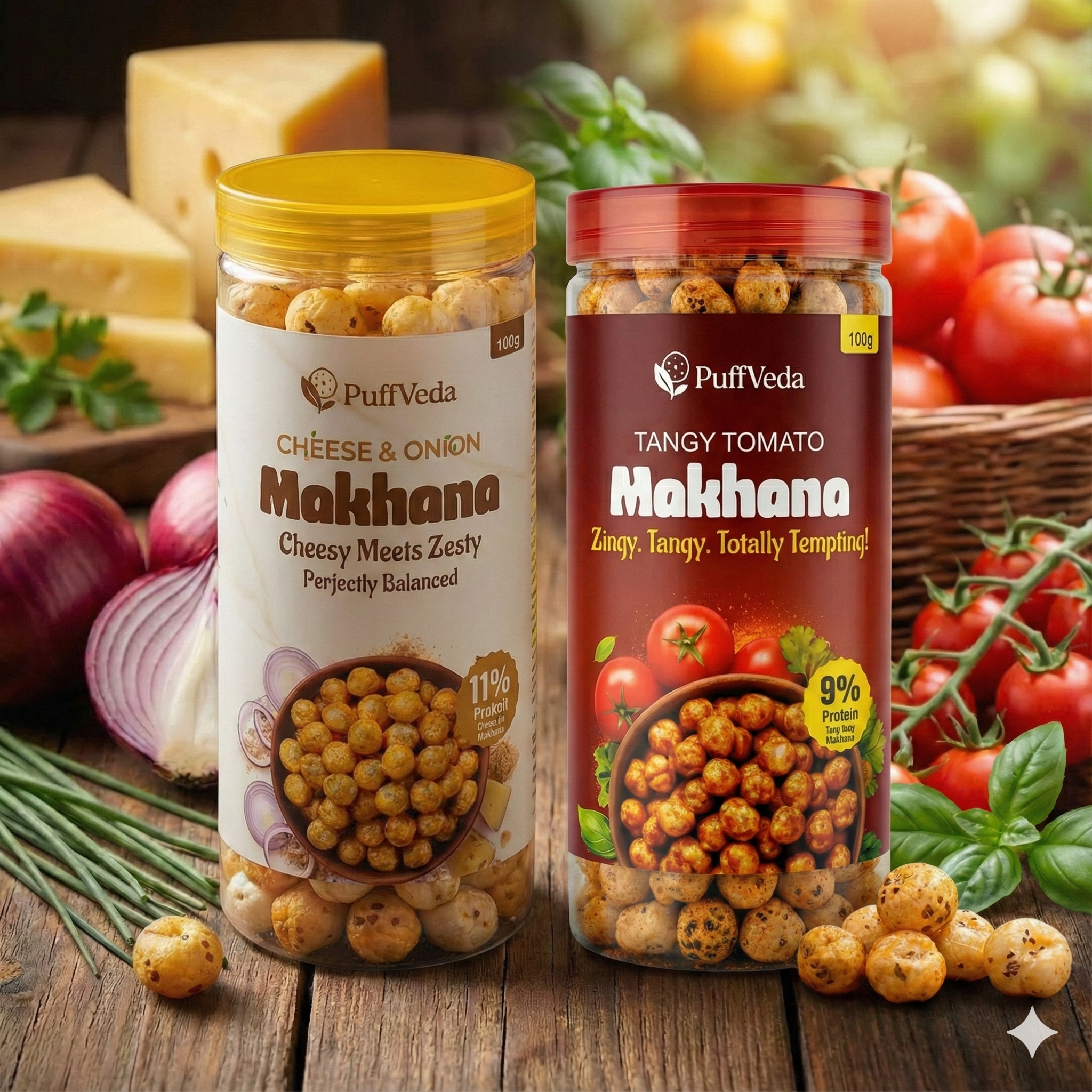 Tangy Tomato + Cheese & Onion Combo Roasted Makhana