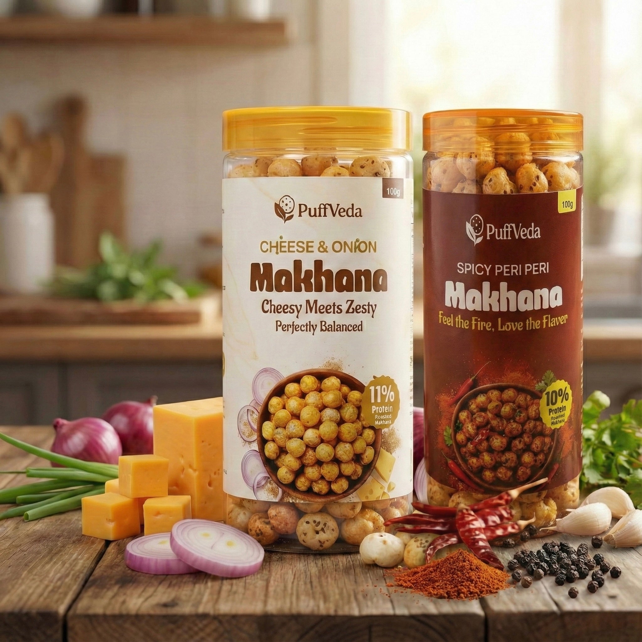Cheese Onion + Peri Peri Combo Roasted Makhana